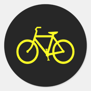Gelbe Fahrrad Runder Aufkleber