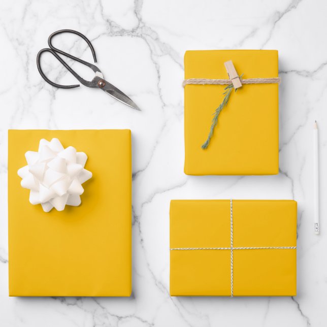 Gelbe Farbe der Sonnenblume | Classic | elegant Geschenkpapier Set (Vorderseite)