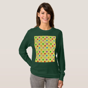 Gelbe farbenfrohe Regenbogen-Punkte-Design  T-Shirt