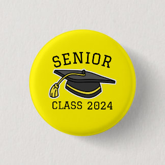GELBE FARBENSENIOR-KLASSE 2024 ABSCHLUSS BUTTON