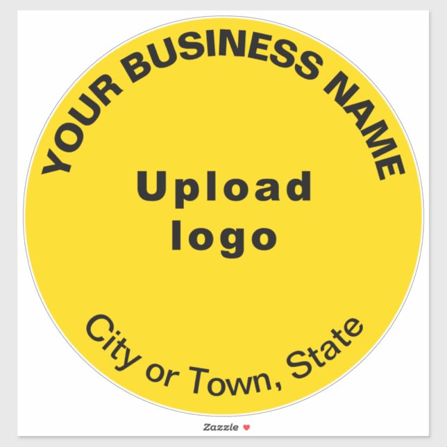 Gelbe Farbrunde Form Vinyl Sticker (Blatt)