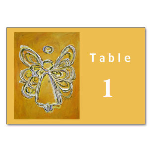 Gelbe Farbserie Engel Custom Table Cards Tischnummer