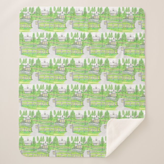 Gelbe Farm Sherpa Blanket Sherpadecke (Vorderseite)