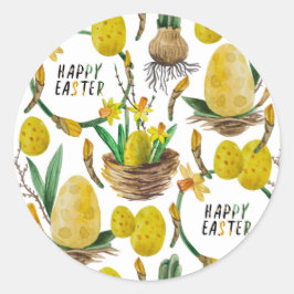 Gelbe Feder Runder Aufkleber