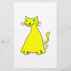 Gelbe Fett-Katze Briefpapier