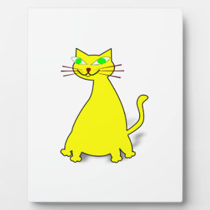 Gelbe Fett-Katze Fotoplatte
