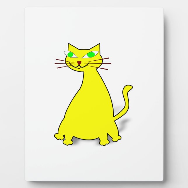 Gelbe Fett-Katze Fotoplatte (Vorderseite)