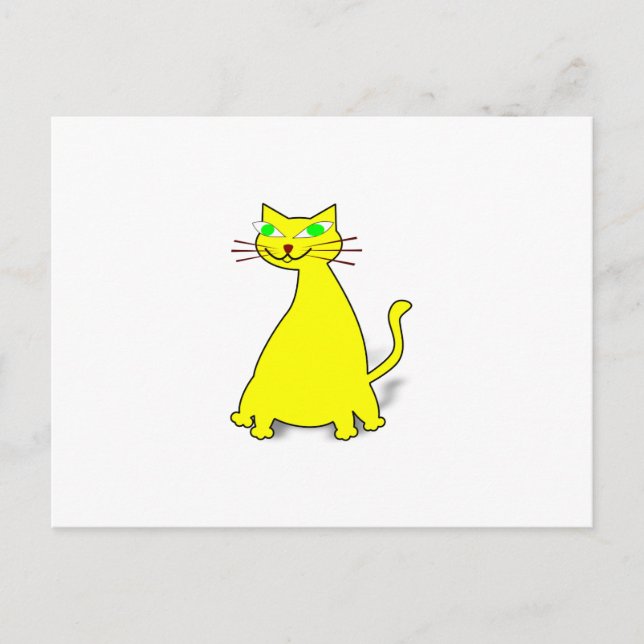Gelbe Fett-Katze Postkarte (Vorderseite)