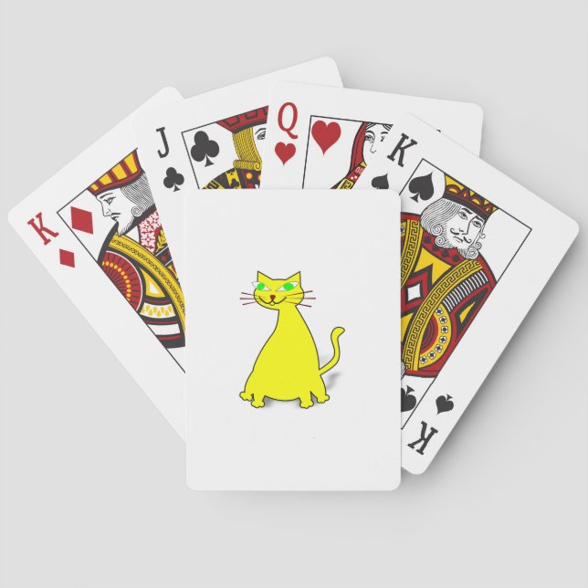 Gelbe Fett-Katze Spielkarten (Rückseite)