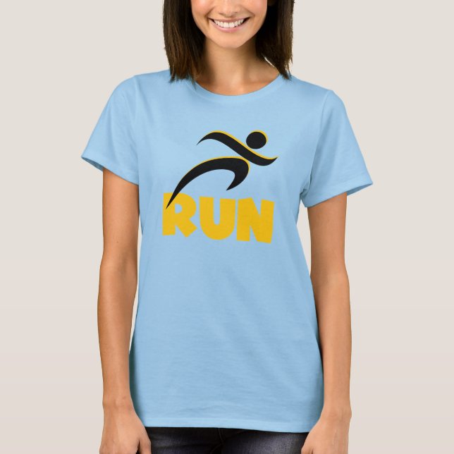 Gelbe Fitness ausführen Athletik T-Shirt (Vorderseite)