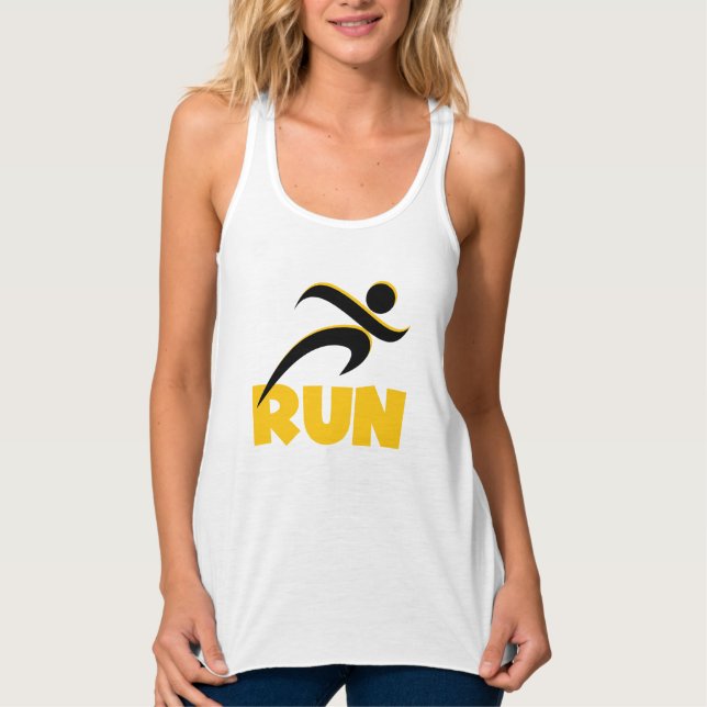 Gelbe Fitness ausführen Athletik Tank Top (Vorderseite)