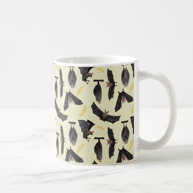 gelbe Fledermäuse Kaffeetasse (Rechts)