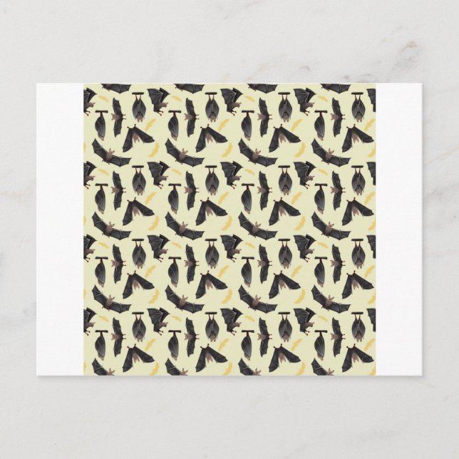 gelbe Fledermäuse Postkarte (Vorderseite)