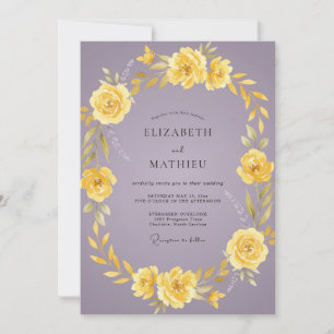 Gelbe Fliederrose Hochzeit Einladung