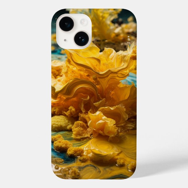 Gelbe Flora Case-Mate iPhone 14 Hülle (Rückseite)