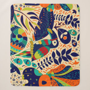 Gelbe Flora: Helles tropisches Tapete Sherpadecke