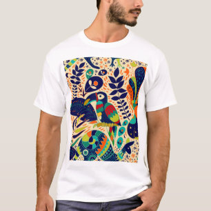 Gelbe Flora: Helles tropisches Tapete T-Shirt