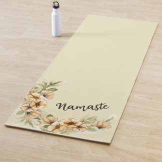 Gelbe Flora Yogamatte