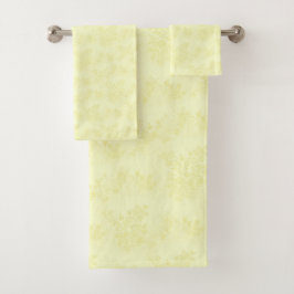 Gelbe florale Damaskus Badewanne Handtuch Set