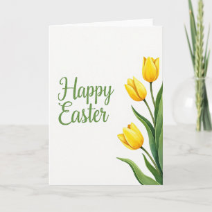 Gelbe Florale Frohe Ostern Karte