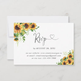 Gelbe Florale Hochzeit Online-RSVP-Karte RSVP Karte