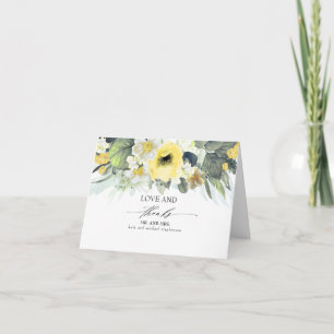 Gelbe Florale Hochzeits-Dankeschön-Karten Dankeskarte