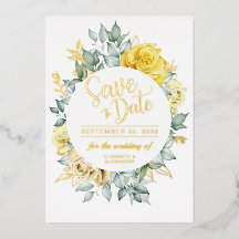 Gelbe florale klassische botanische Hochzeit Termi