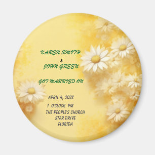 Gelbe florale magnetische Gastgeschenk Hochzeit Magnet