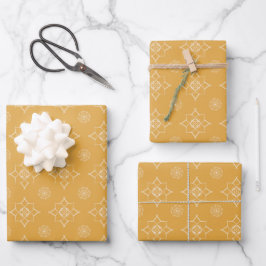 Gelbe Florale - Schmetterlingspapier Geschenkpapier Set