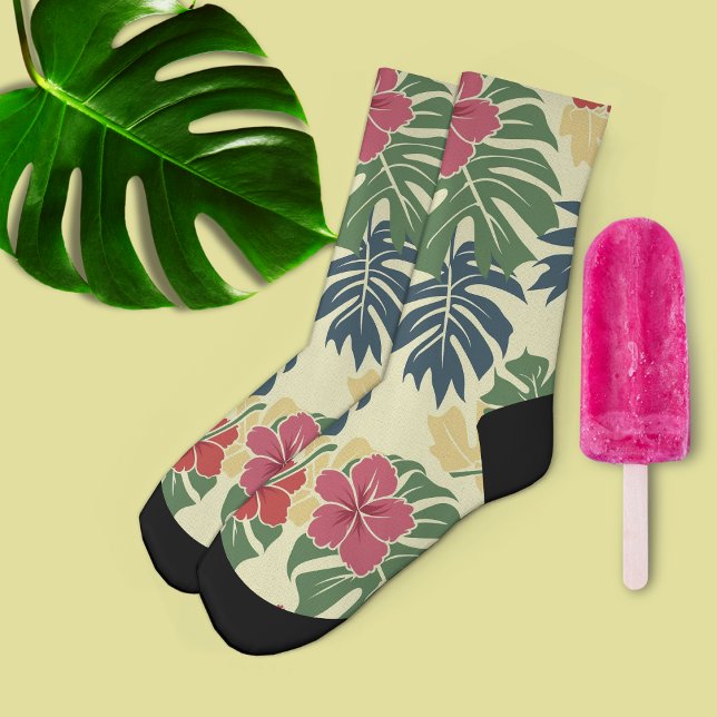 Gelbe florale tropische socken (Von Creator hochgeladen)