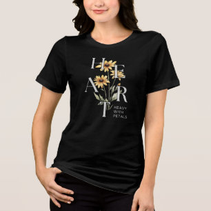 Gelbe Florale Typografie-Kunst von PixelPeak Tri-Blend Shirt