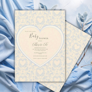 Gelbe florale wunderliche Herz Baby Shower  Einladung