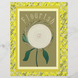 Gelbe Flourish-Blumen-Massen Scrapbook-Papier-Seit Flyer