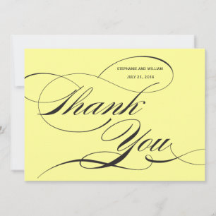 Gelbe Flourish Hochzeit Dankeskarten Einladung