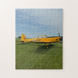Gelbe Flugzeug Foto Familien Nacht