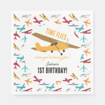 Gelbe Flugzeuge Kinder 1. Geburtstag Party Zeitfli