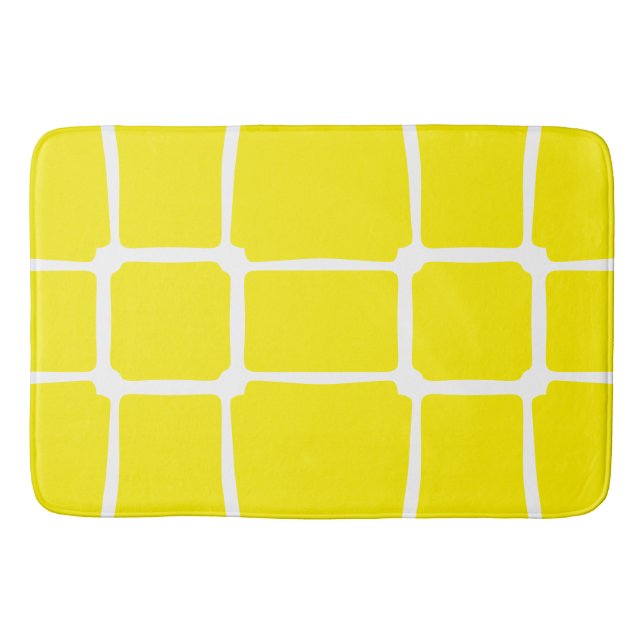Gelbe Formen Quadrate fett asymmetrisch Badematte (Vorderseite)