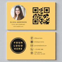 Gelbe Fotografie mit QR-Code Social Media