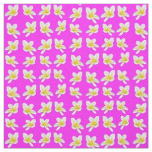 Gelbe Frangipani-Blume in Rosa, Stoff
