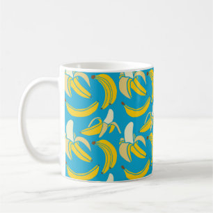 Gelbe frische Frucht tropische Banane nahtlose Pat Kaffeetasse