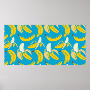 Gelbe frische Frucht tropische Banane nahtlose Pat Poster