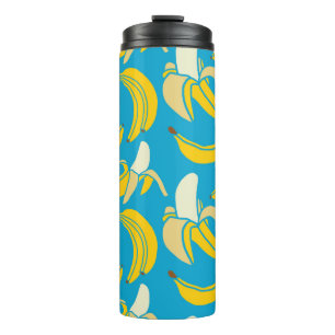 Gelbe frische Frucht tropische Banane nahtlose Pat Thermosbecher
