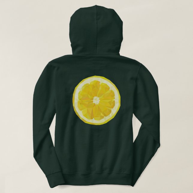 Gelbe, frische saure Zitronenscheibe, modern Hoodie (Design Rückseite)