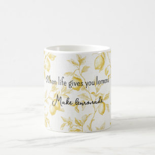 Gelbe Frucht Zitronen Machen Limonade Kaffeetasse