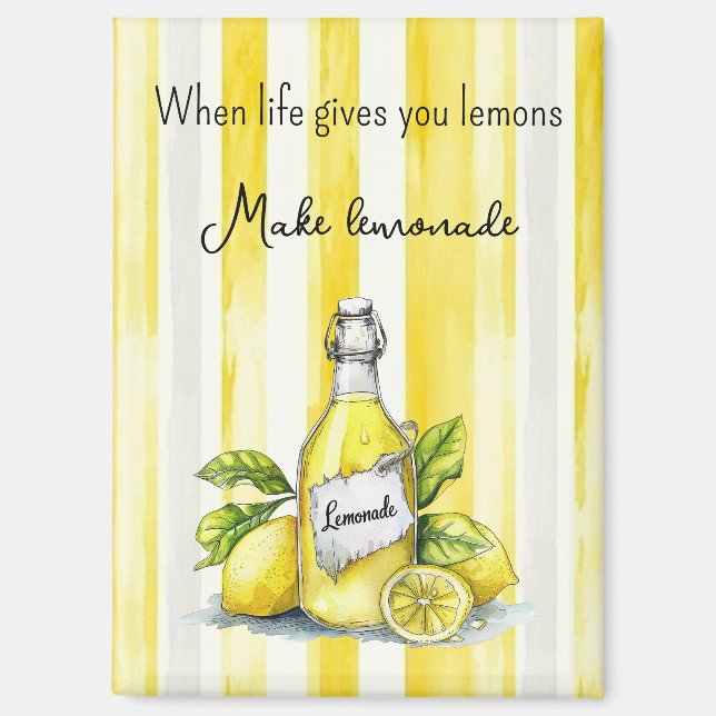 Gelbe Frucht Zitronen Machen Limonade Magnet (Vorderseite)