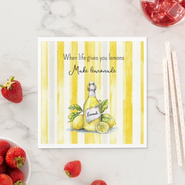 Gelbe Frucht Zitronen Machen Limonade Serviette (Beispiel)