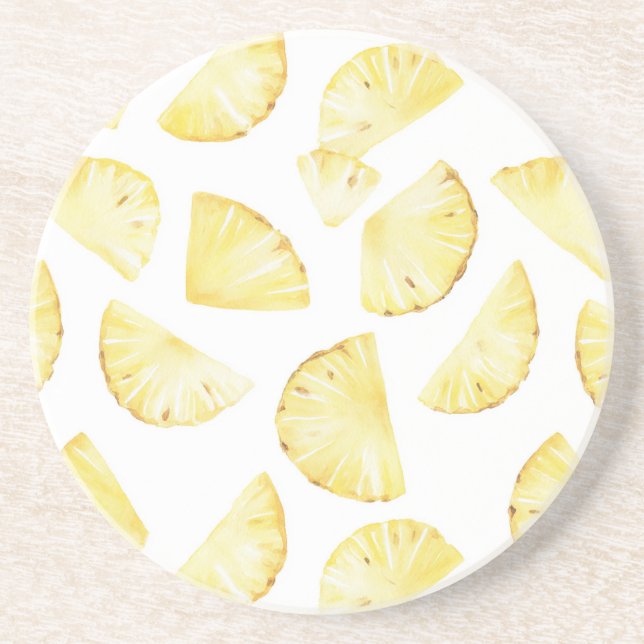 Gelbe Früchte Ananas Getränkeuntersetzer (Vorne)