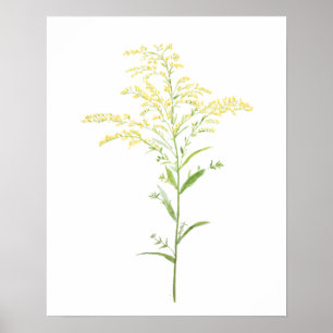 Gelbe frühgoldene Aquarellmalerei Poster