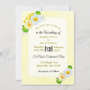 Gelbe Frühlingsblumen Hochzeitseinladungen Einladung