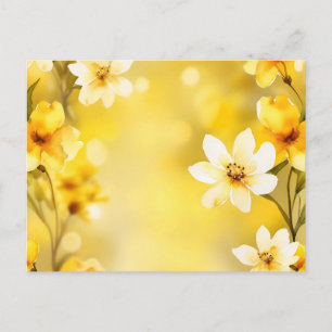 Gelbe Frühlingsblumen mit weichem Wasser Postkarte